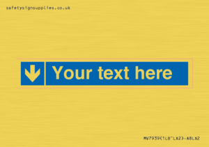 Custom Mandatory directional sign, blue arrow down